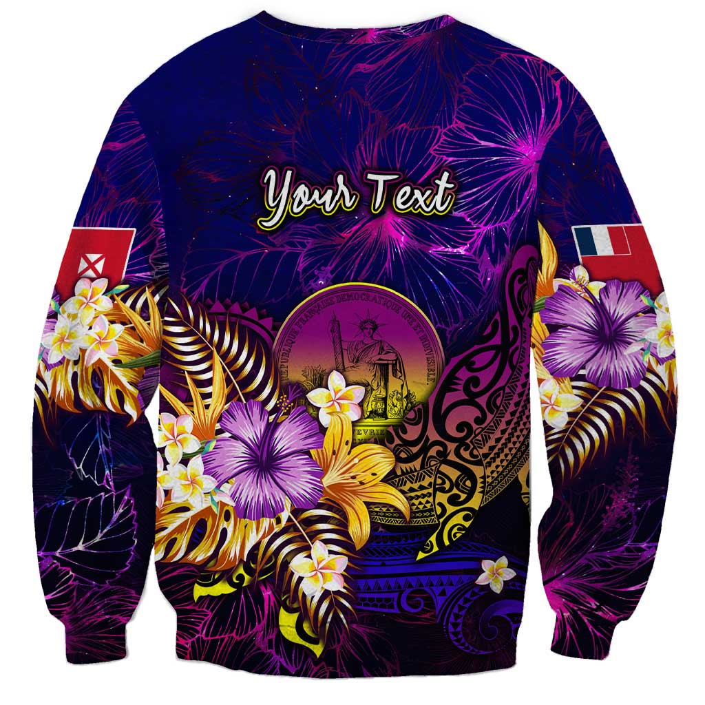 Wallis and Futuna Sweatshirt Whale Hibiscus Polynesian