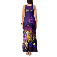 Wallis and Futuna Tank Maxi Dress Whale Hibiscus Polynesian