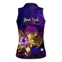 Wallis and Futuna Women Sleeveless Polo Shirt Whale Hibiscus Polynesian DT02 - Polynesian Pride