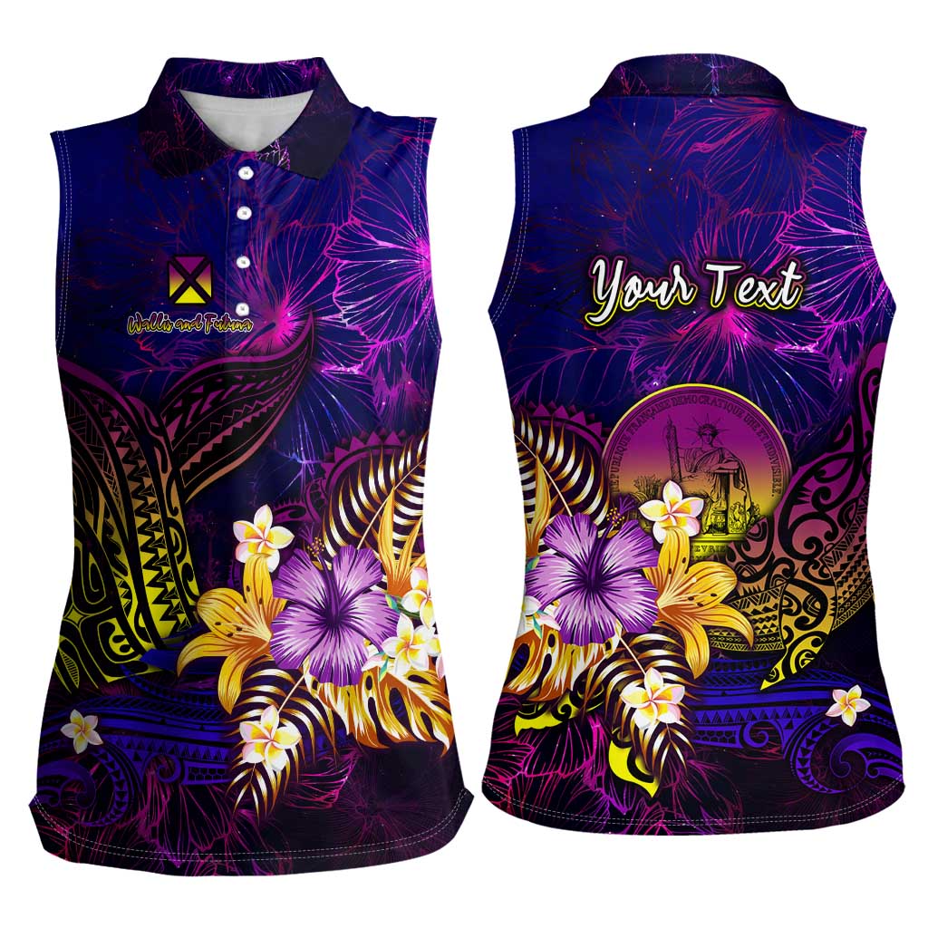 Wallis and Futuna Women Sleeveless Polo Shirt Whale Hibiscus Polynesian DT02 - Polynesian Pride