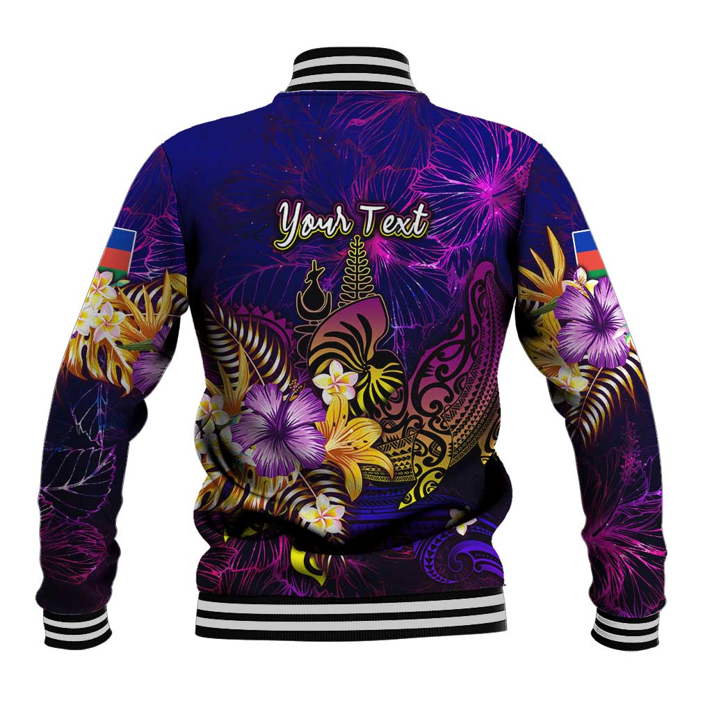New Caledonia Baseball Jacket Whale Hibiscus Polynesian DT02 - Polynesian Pride