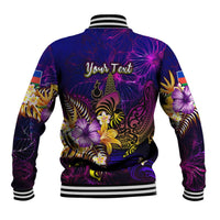 New Caledonia Baseball Jacket Whale Hibiscus Polynesian DT02 - Polynesian Pride