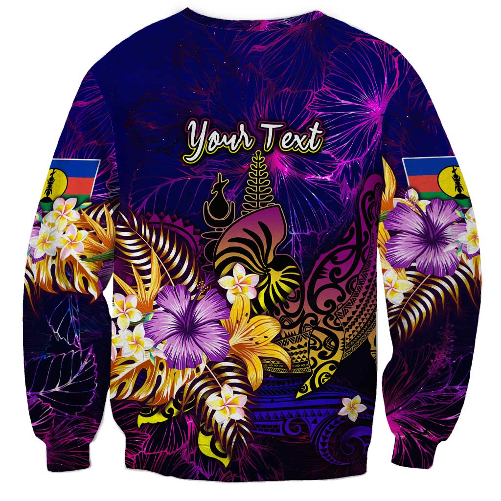 New Caledonia Sweatshirt Whale Hibiscus Polynesian DT02 - Polynesian Pride