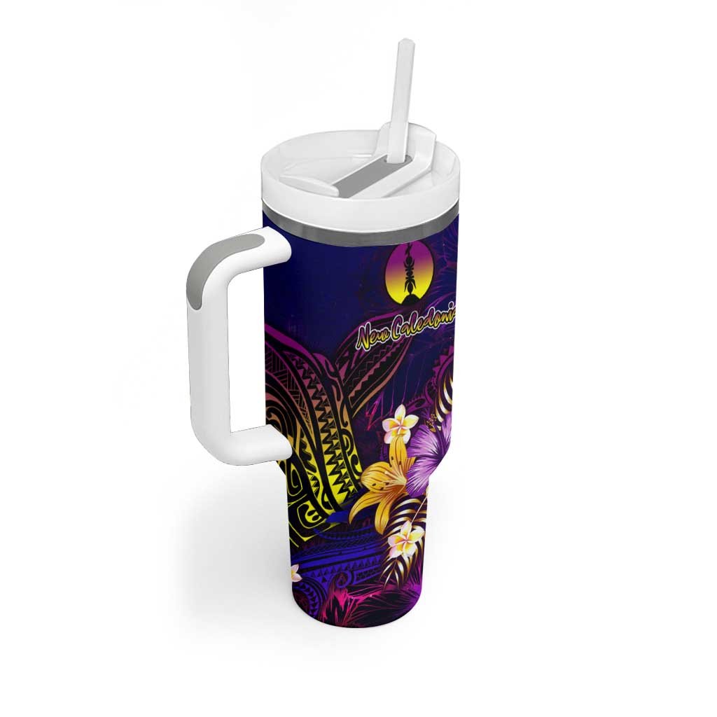 New Caledonia Tumbler With Handle Whale Hibiscus Polynesian DT02 - Polynesian Pride