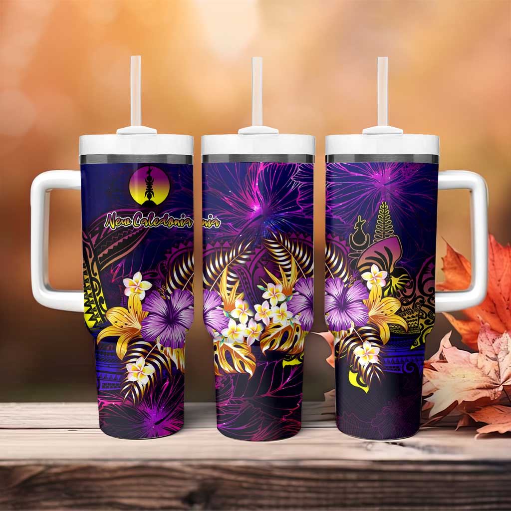 New Caledonia Tumbler With Handle Whale Hibiscus Polynesian DT02 - Polynesian Pride