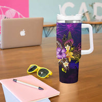 New Caledonia Tumbler With Handle Whale Hibiscus Polynesian DT02 - Polynesian Pride