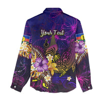 New Caledonia Women Casual Shirt Whale Hibiscus Polynesian DT02 - Polynesian Pride
