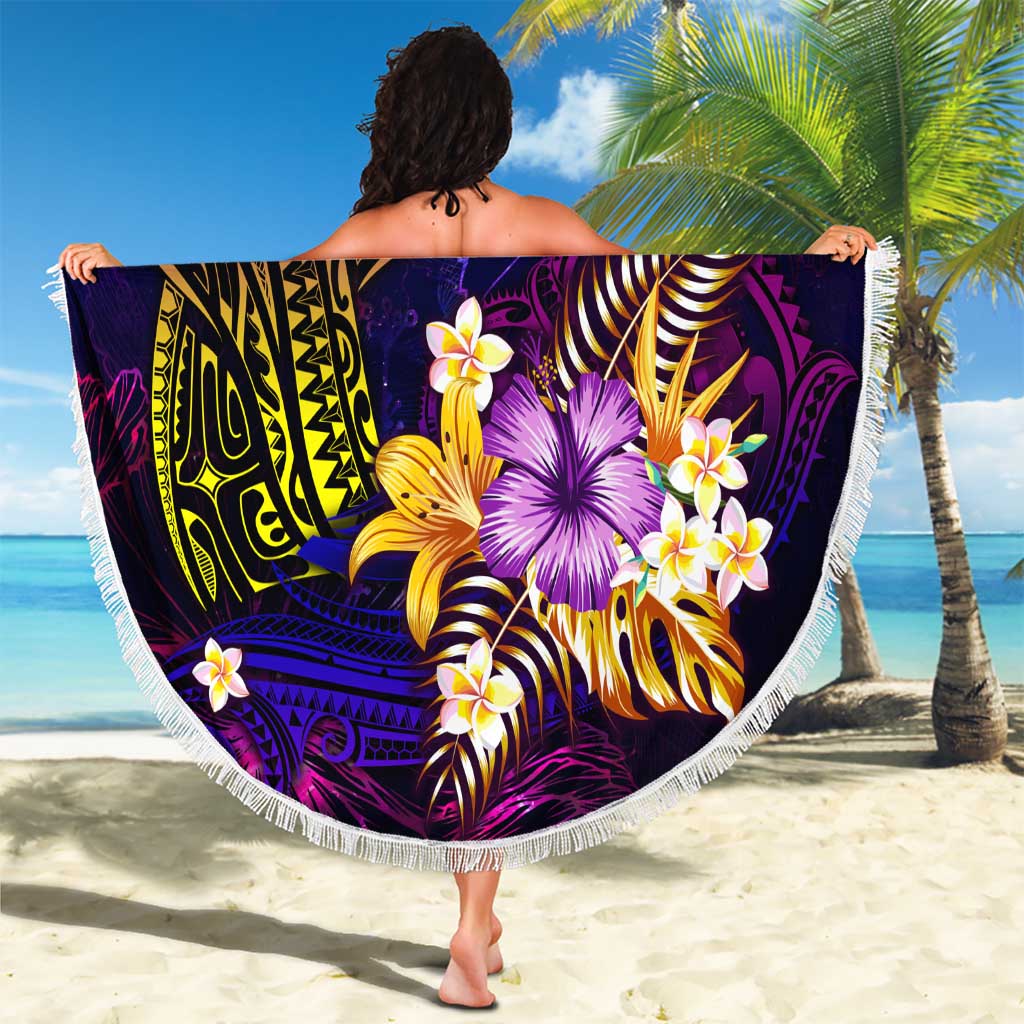 Tahiti French Polynesia Beach Blanket Whale Hibiscus Polynesian DT02 - Polynesian Pride