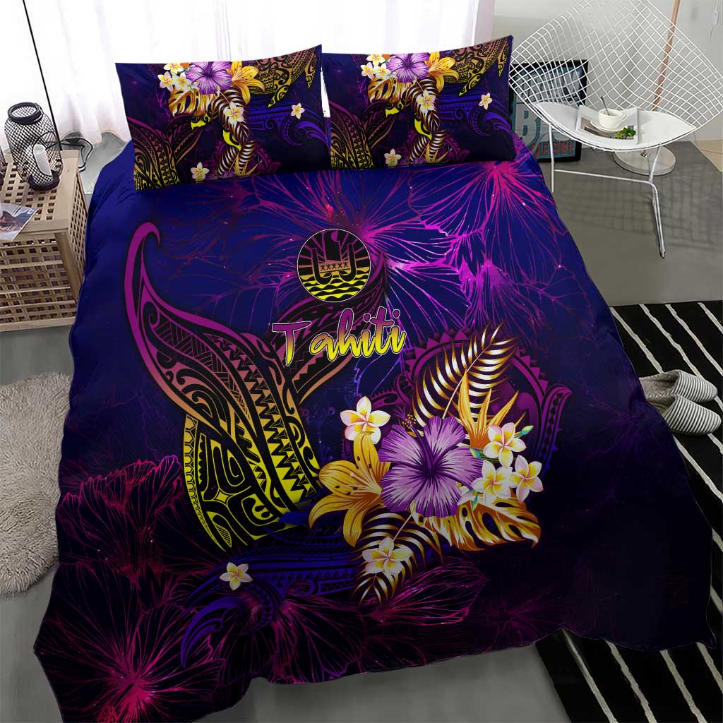 Tahiti French Polynesia Bedding Set Whale Hibiscus Polynesian DT02 - Polynesian Pride