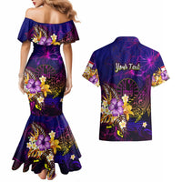 Tahiti French Polynesia Couples Matching Mermaid Dress and Hawaiian Shirt Whale Hibiscus Polynesian DT02 - Polynesian Pride