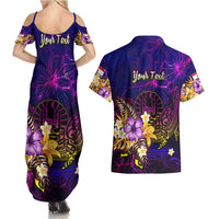 Tahiti French Polynesia Couples Matching Summer Maxi Dress and Hawaiian Shirt Whale Hibiscus Polynesian DT02 - Polynesian Pride
