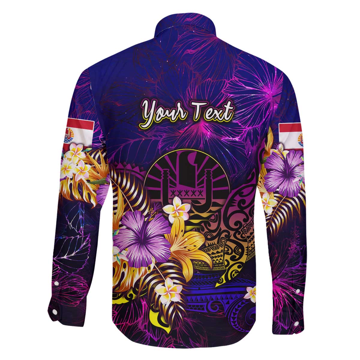 Tahiti French Polynesia Family Matching Off The Shoulder Long Sleeve Dress and Hawaiian Shirt Whale Hibiscus Polynesian