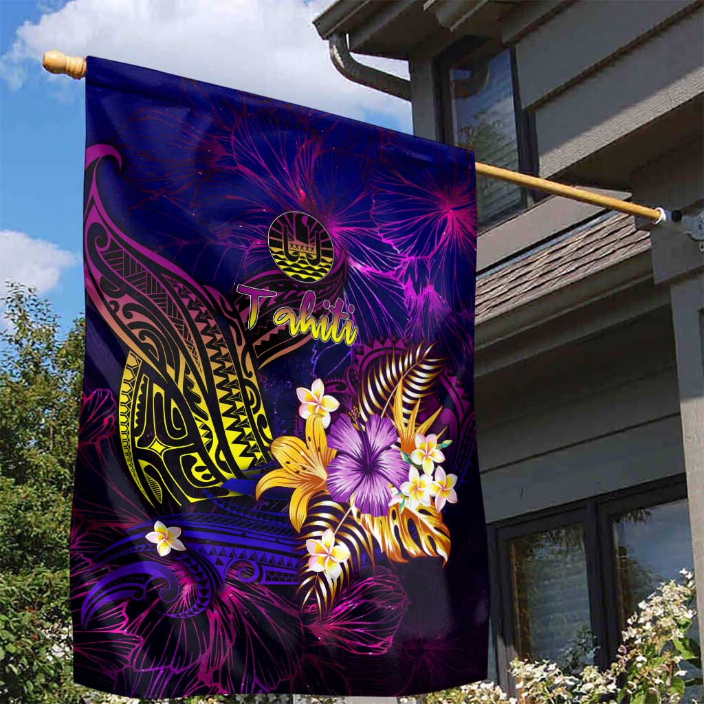 Tahiti French Polynesia Garden Flag Whale Hibiscus Polynesian DT02 - Polynesian Pride