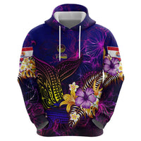 Tahiti French Polynesia Hoodie Whale Hibiscus Polynesian