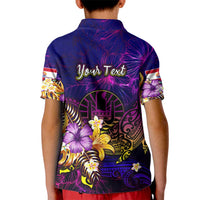 Tahiti French Polynesia Kid Polo Shirt Whale Hibiscus Polynesian DT02 - Polynesian Pride