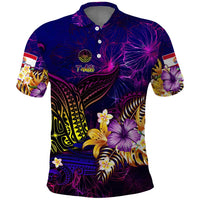 Tahiti French Polynesia Polo Shirt Whale Hibiscus Polynesian
