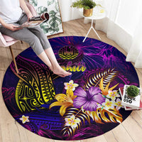 Tahiti French Polynesia Round Carpet Whale Hibiscus Polynesian DT02 - Polynesian Pride