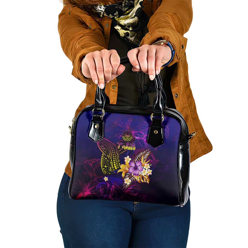 Tahiti French Polynesia Shoulder Handbag Whale Hibiscus Polynesian DT02 One Size Purple - Polynesian Pride