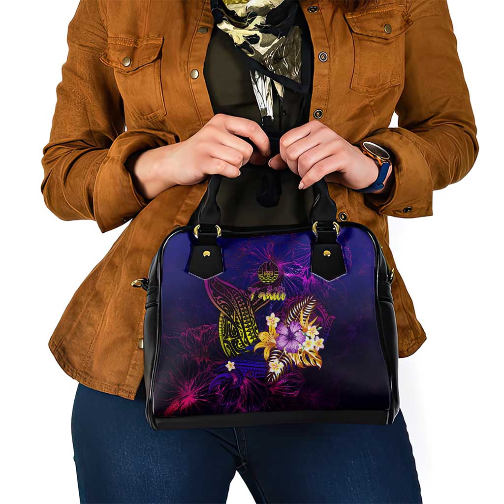 Tahiti French Polynesia Shoulder Handbag Whale Hibiscus Polynesian DT02 - Polynesian Pride