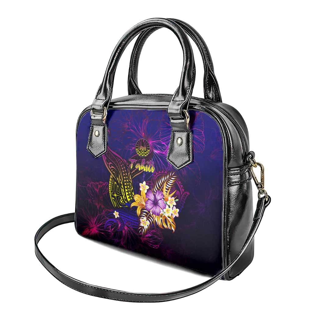 Tahiti French Polynesia Shoulder Handbag Whale Hibiscus Polynesian DT02 - Polynesian Pride