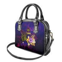 Tahiti French Polynesia Shoulder Handbag Whale Hibiscus Polynesian DT02 - Polynesian Pride