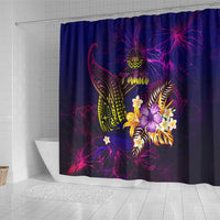 Tahiti French Polynesia Shower Curtain Whale Hibiscus Polynesian DT02 - Polynesian Pride