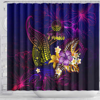 Tahiti French Polynesia Shower Curtain Whale Hibiscus Polynesian DT02 - Polynesian Pride