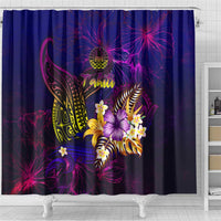 Tahiti French Polynesia Shower Curtain Whale Hibiscus Polynesian DT02 - Polynesian Pride