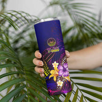 Tahiti French Polynesia Skinny Tumbler Whale Hibiscus Polynesian DT02 - Polynesian Pride