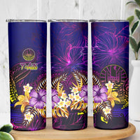 Tahiti French Polynesia Skinny Tumbler Whale Hibiscus Polynesian DT02 - Polynesian Pride