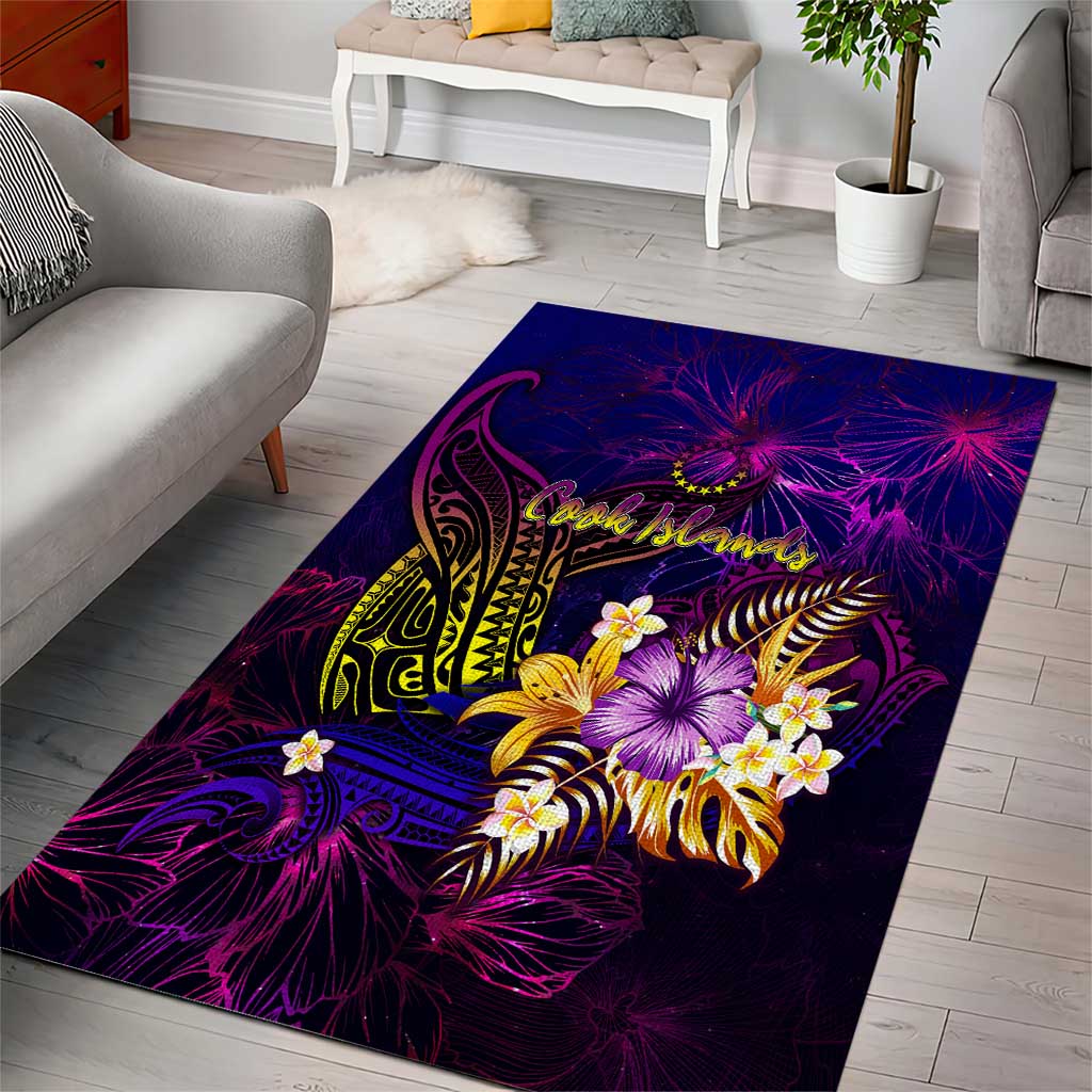 Cook Islands Area Rug Whale Hibiscus Polynesian DT02 - Polynesian Pride