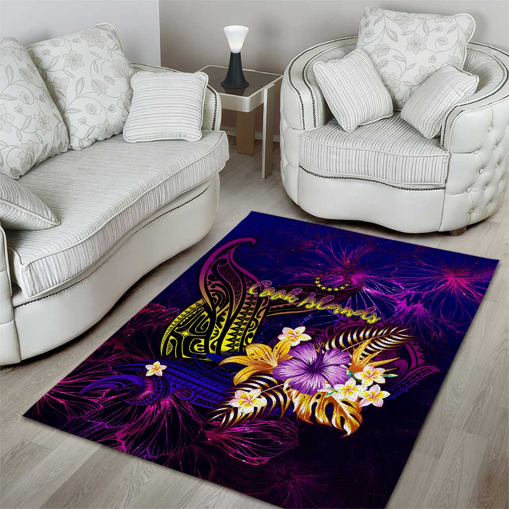 Cook Islands Area Rug Whale Hibiscus Polynesian DT02 - Polynesian Pride
