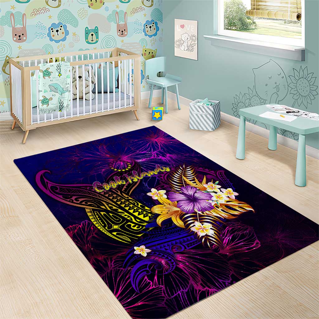 Cook Islands Area Rug Whale Hibiscus Polynesian DT02 - Polynesian Pride