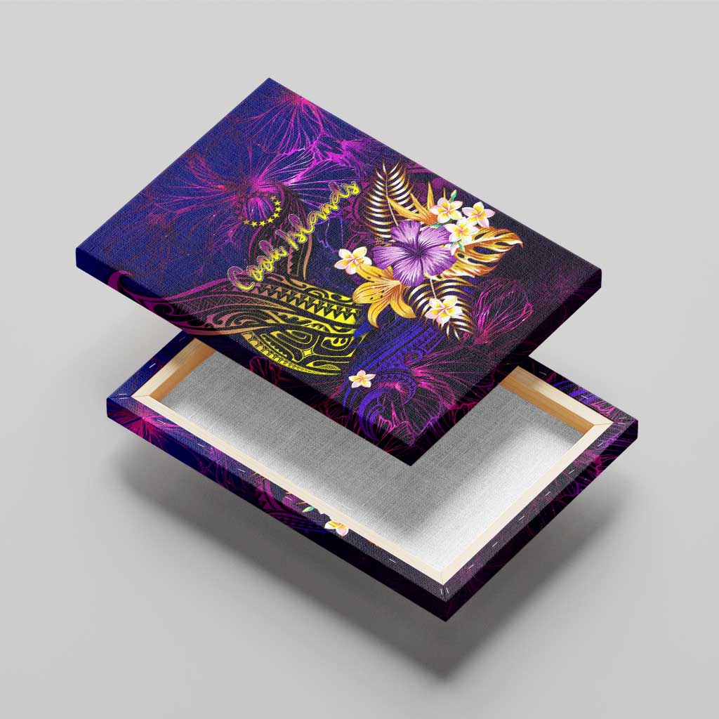 Cook Islands Canvas Wall Art Whale Hibiscus Polynesian