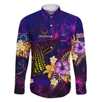 Cook Islands Family Matching Long Sleeve Bodycon Dress and Hawaiian Shirt Whale Hibiscus Polynesian