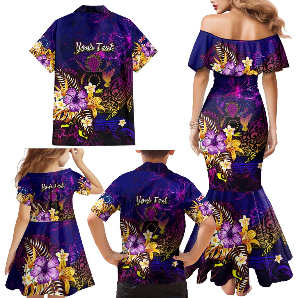 Cook Islands Family Matching Mermaid Dress and Hawaiian Shirt Whale Hibiscus Polynesian