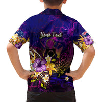 Cook Islands Family Matching Off The Shoulder Long Sleeve Dress and Hawaiian Shirt Whale Hibiscus Polynesian