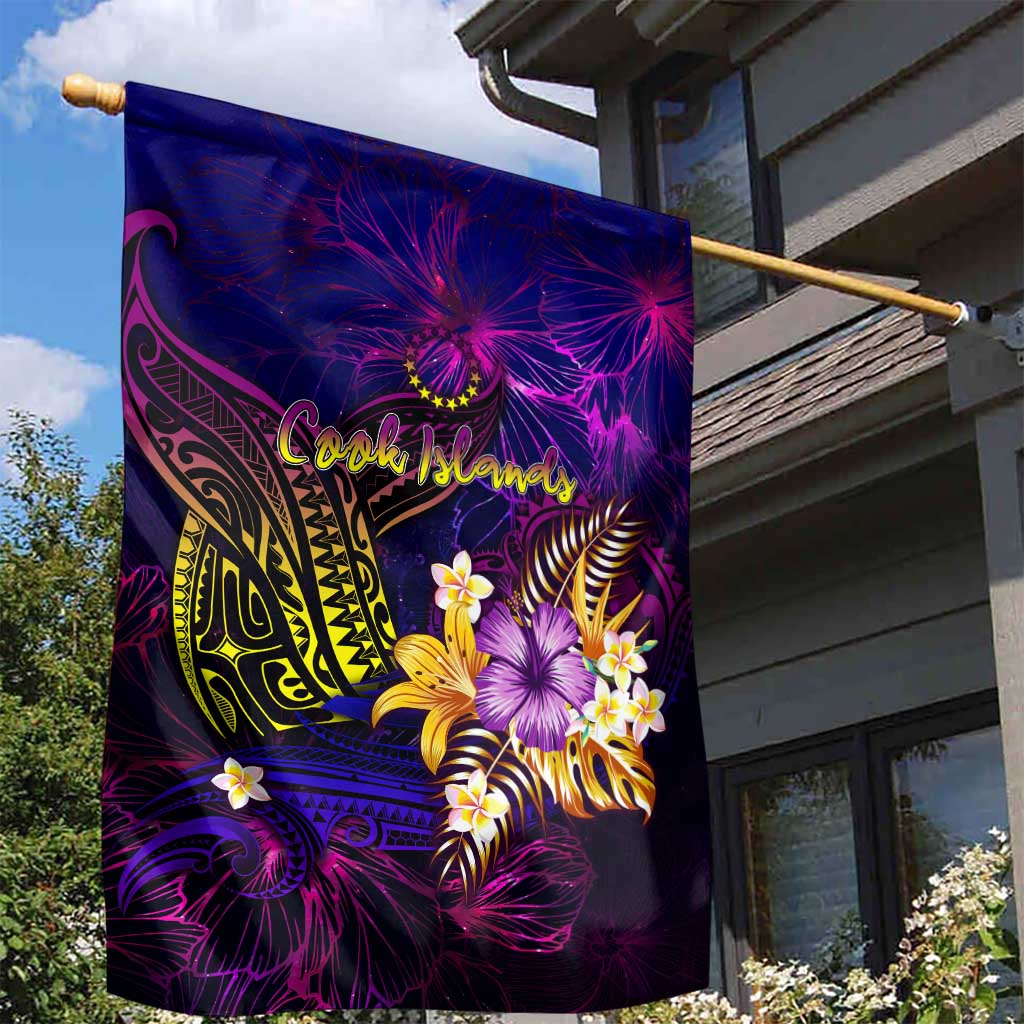 Cook Islands Garden Flag Whale Hibiscus Polynesian