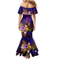 Cook Islands Mermaid Dress Whale Hibiscus Polynesian