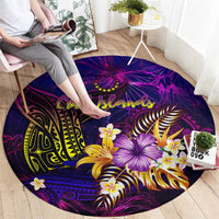 Cook Islands Round Carpet Whale Hibiscus Polynesian