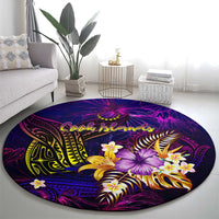 Cook Islands Round Carpet Whale Hibiscus Polynesian
