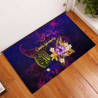 Cook Islands Rubber Doormat Whale Hibiscus Polynesian DT02 - Polynesian Pride