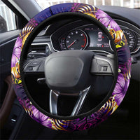 Cook Islands Steering Wheel Cover Whale Hibiscus Polynesian