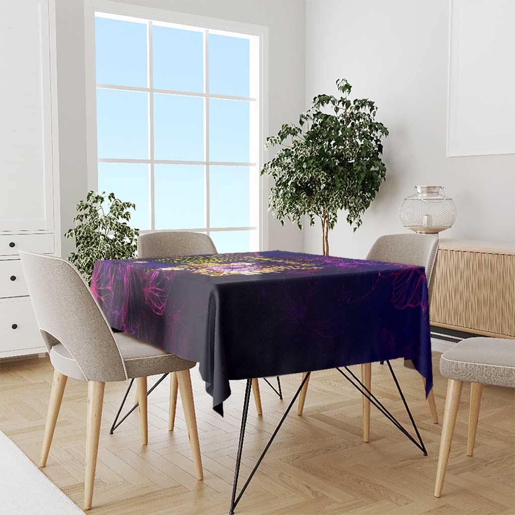 Cook Islands Tablecloth Whale Hibiscus Polynesian