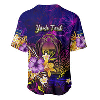 Nauru Baseball Jersey Whale Hibiscus Polynesian