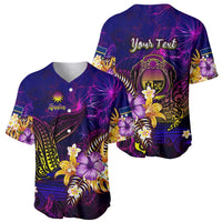 Nauru Baseball Jersey Whale Hibiscus Polynesian