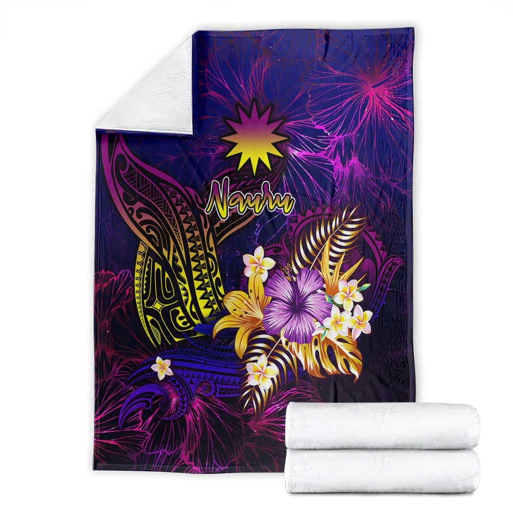 Nauru Blanket Whale Hibiscus Polynesian