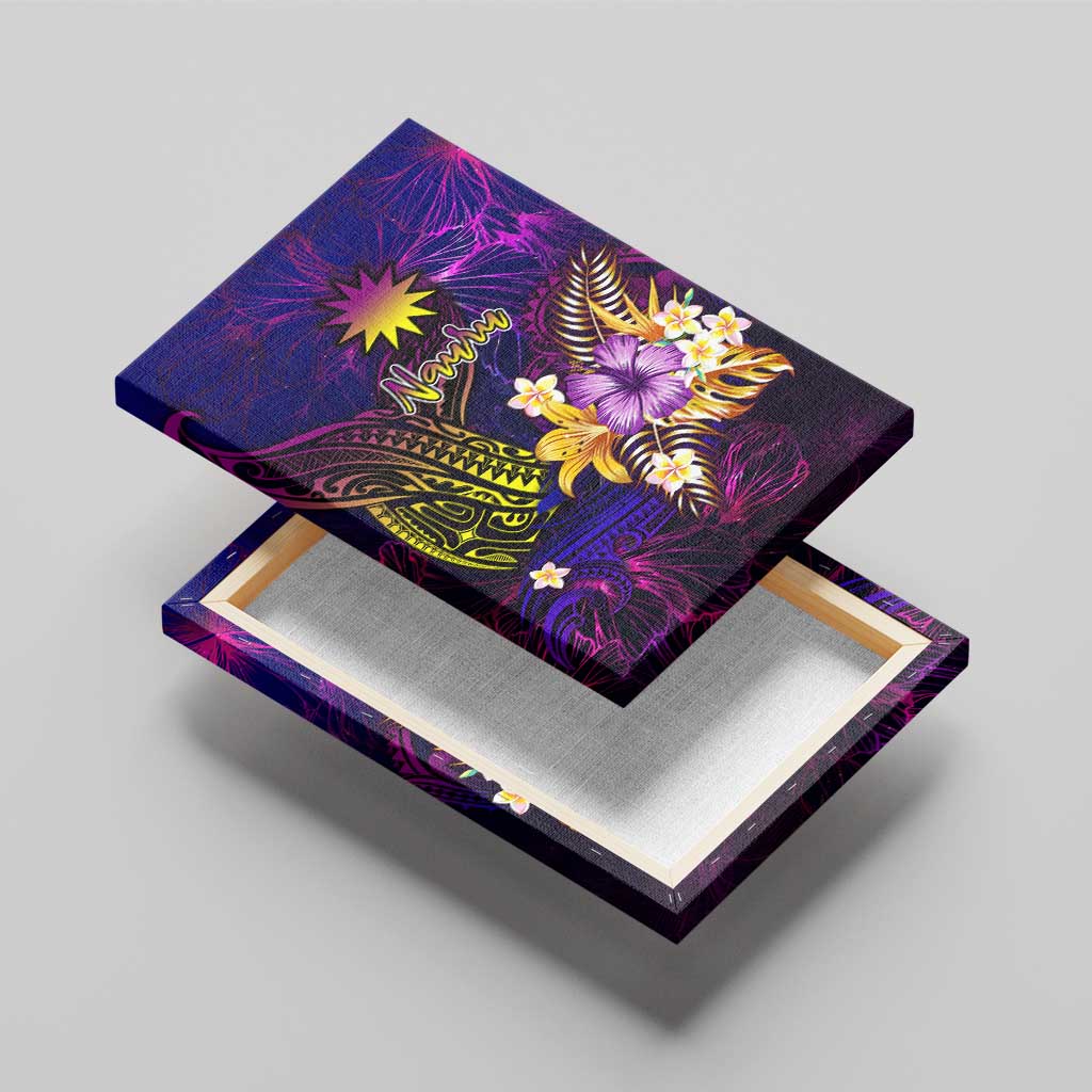 Nauru Canvas Wall Art Whale Hibiscus Polynesian