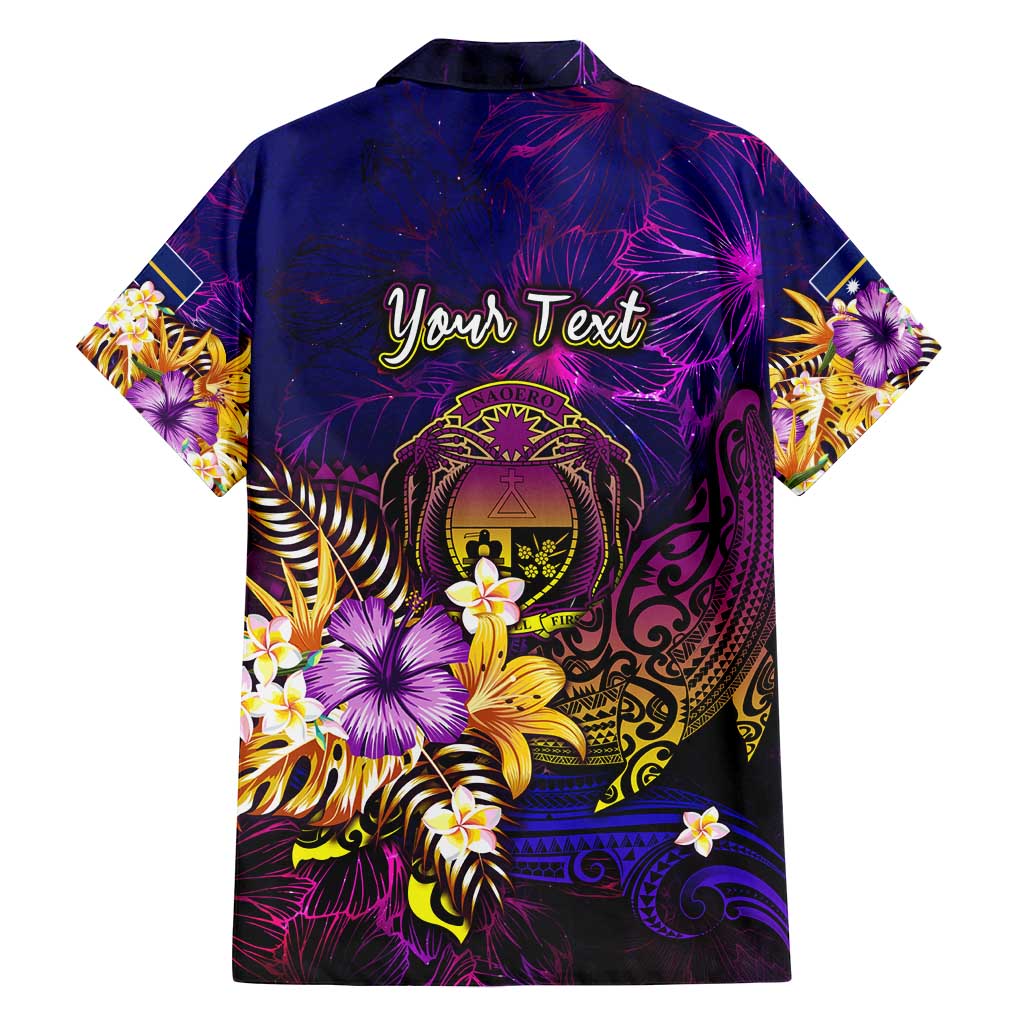 Nauru Family Matching Off Shoulder Short Dress and Hawaiian Shirt Whale Hibiscus Polynesian