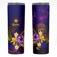 Nauru Skinny Tumbler Whale Hibiscus Polynesian DT02 Purple - Polynesian Pride